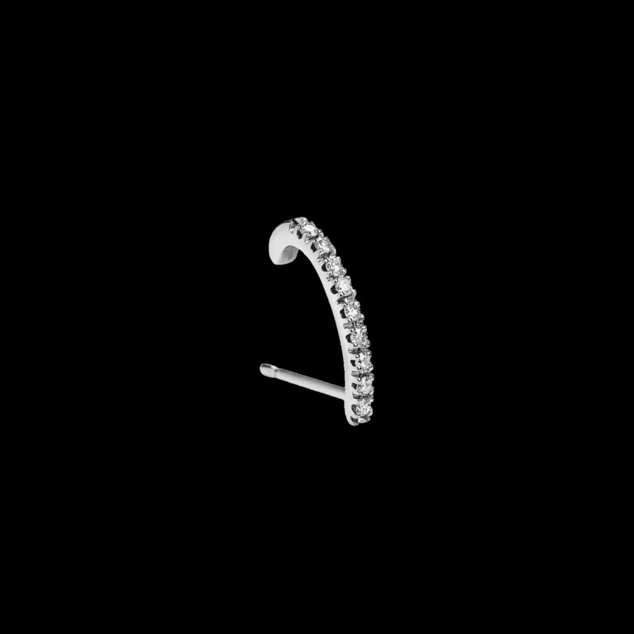 All Earrings Inbilico | 18K White Gold Lab-Grown Diamond Hook Earring