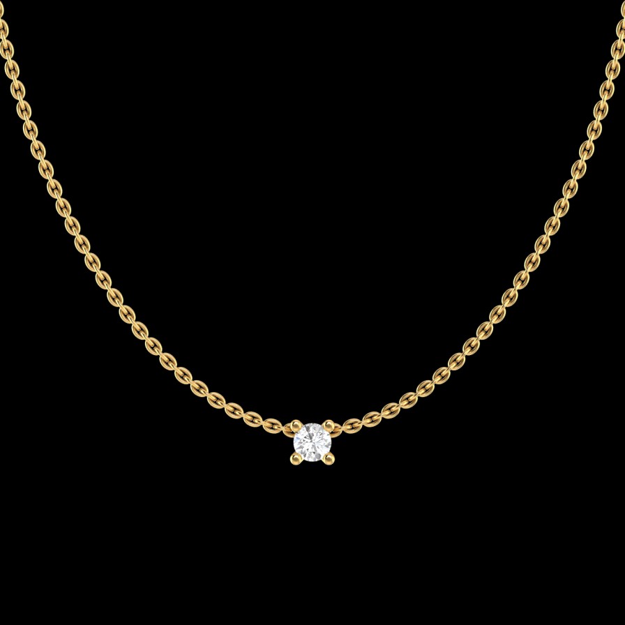 All Necklaces Rêver | 18K Gold Lab-Grown Diamond Solitaire Necklace