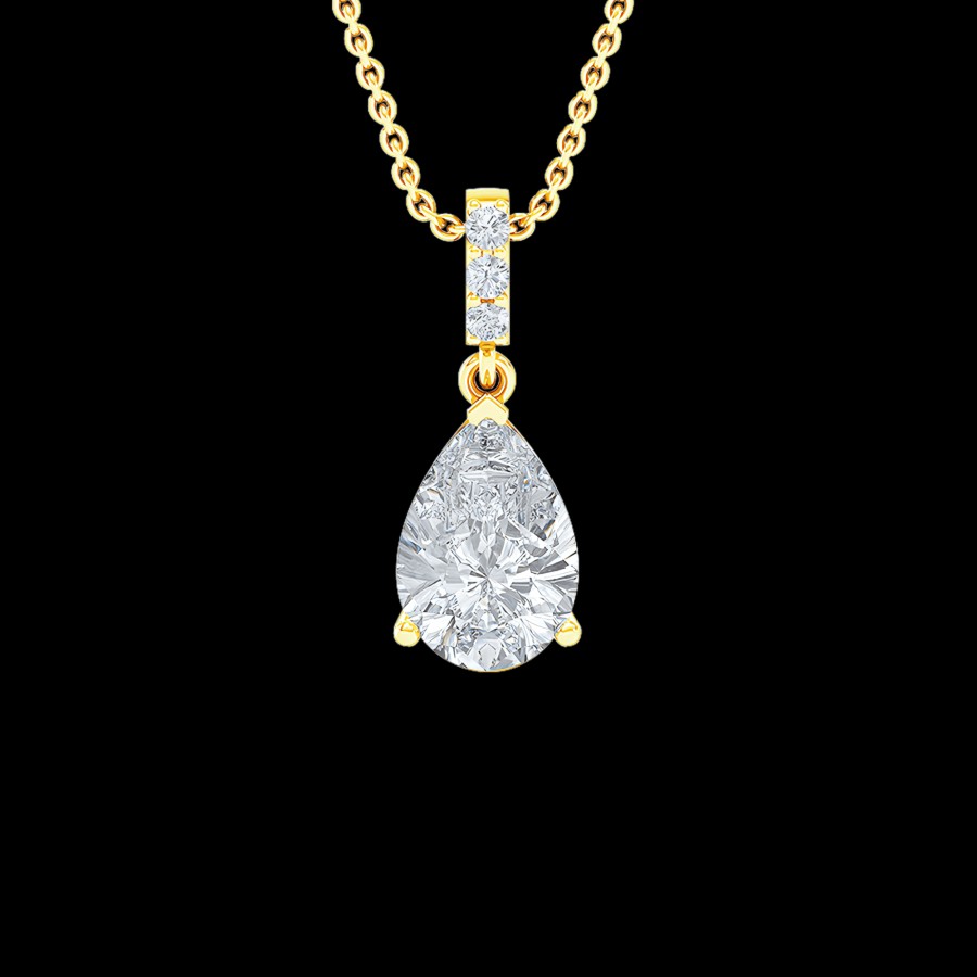 All Necklaces Rockrush | 2 Carat Pear Diamond Solitaire Pendant Necklace