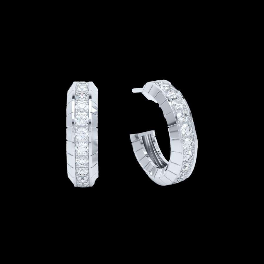 All Earrings Loev | 18K Gold Lab-Grown Diamond Eternity Hoop Earrings