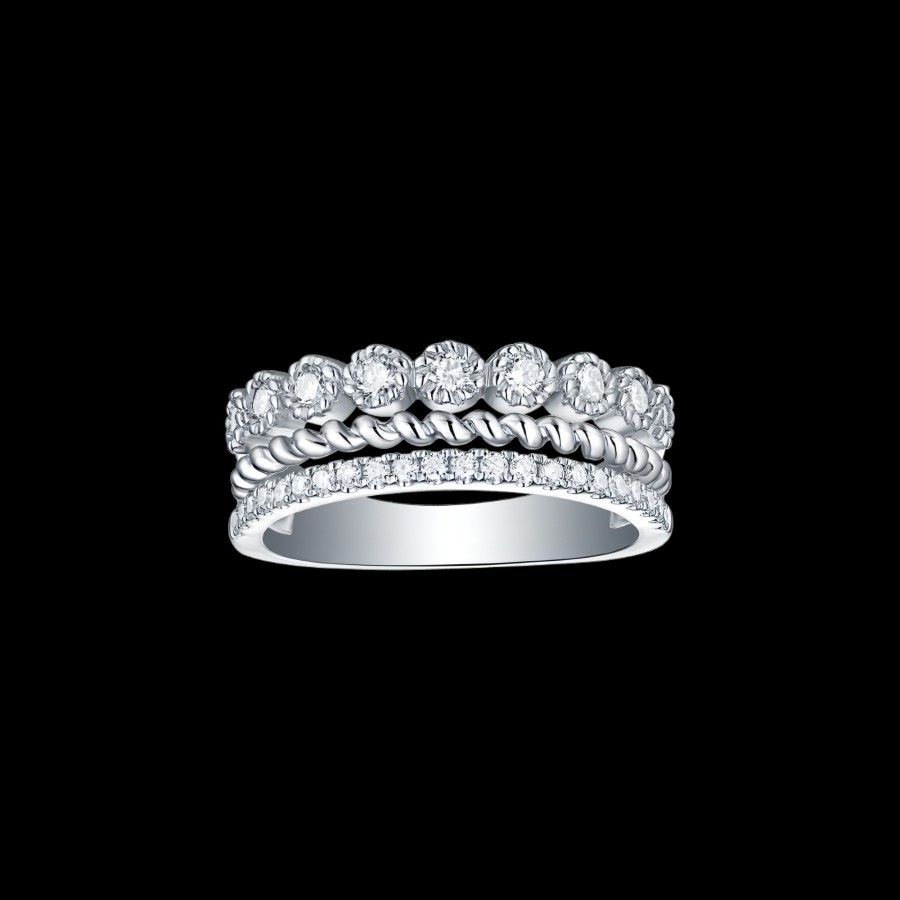 All Rings Smiling Rocks | 14K White Gold Lab-Grown Diamond Bubbly Ring Ii