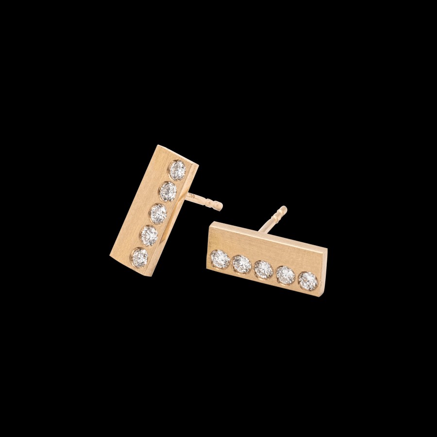 All Earrings Nue | 18K Recycled Gold Diamond Bar Earrings