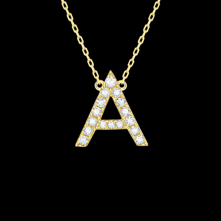 All Necklaces Smiling Rocks | Lab-Grown Diamond Alphabet Necklace