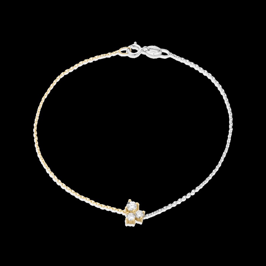 All Bracelets Nue | 18K Gold Three Stone Diamond Bracelet