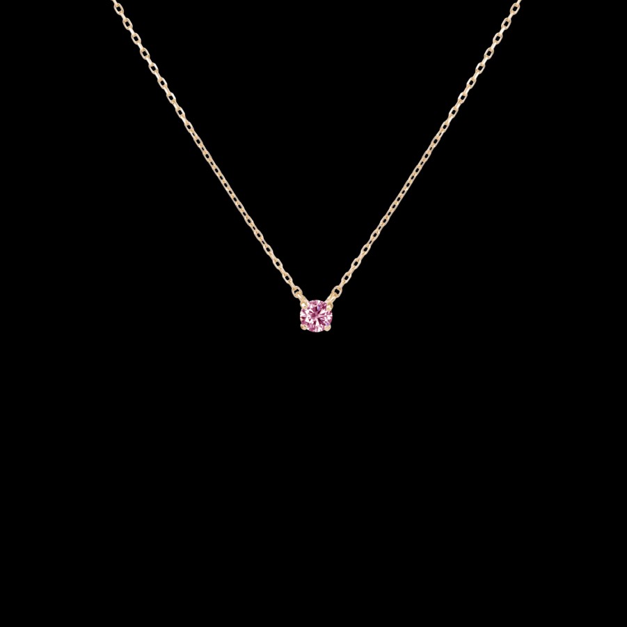 All Necklaces Prmal | Lab-Grown Pink Diamond Solitaire Necklace