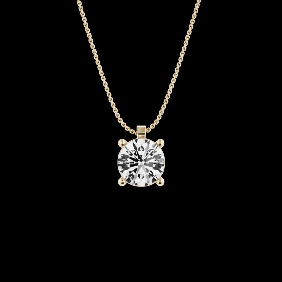 All Necklaces Mimoke | 18K Recycled Gold Diamond Solitaire Pendant Necklace