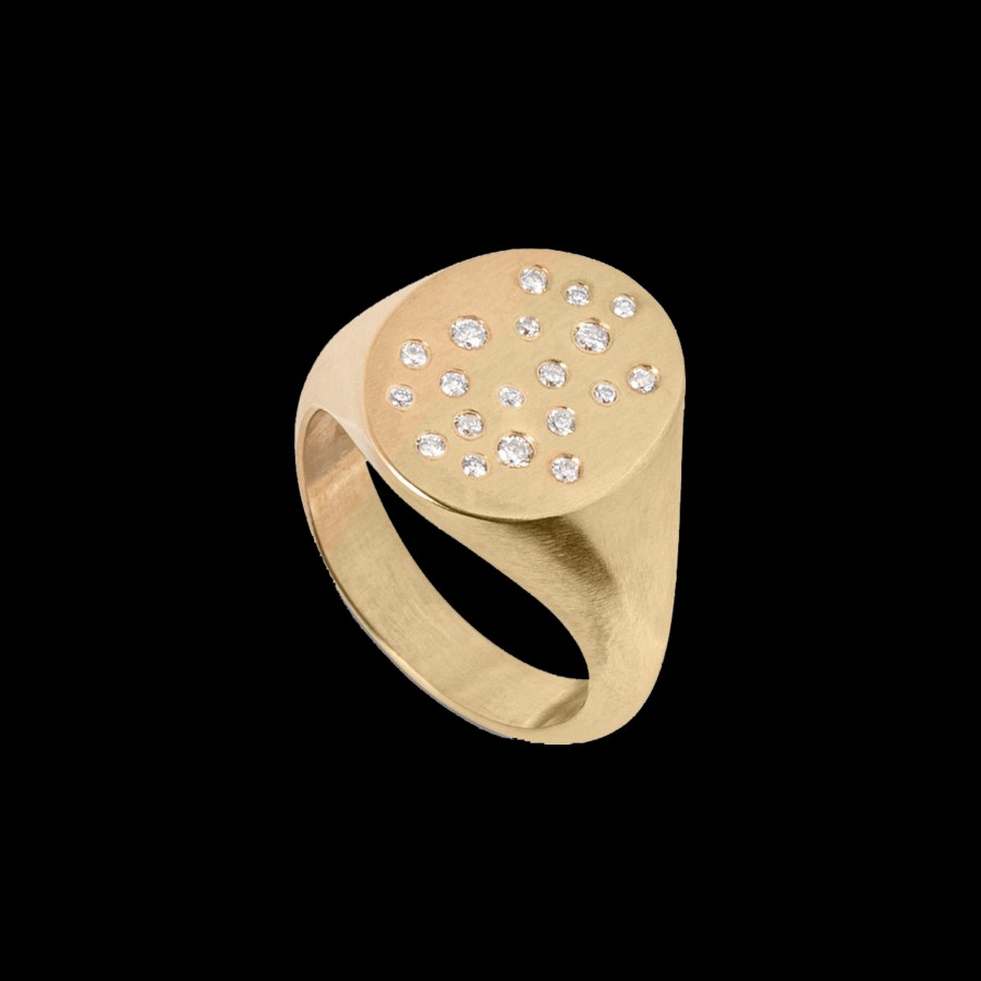 All Rings Matilde | 14K Recycled Gold Celestial Signet Diamond Ring