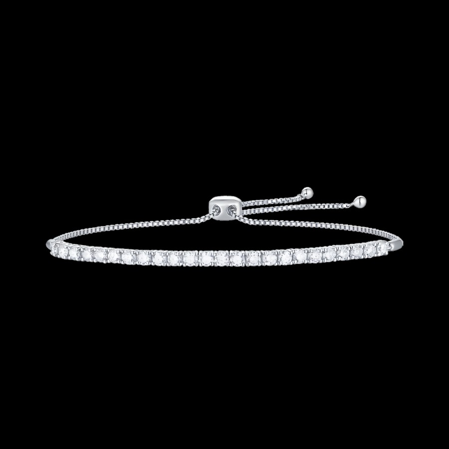 All Bracelets Smiling Rocks | Essentials Linear Diamond Bolo Bracelet