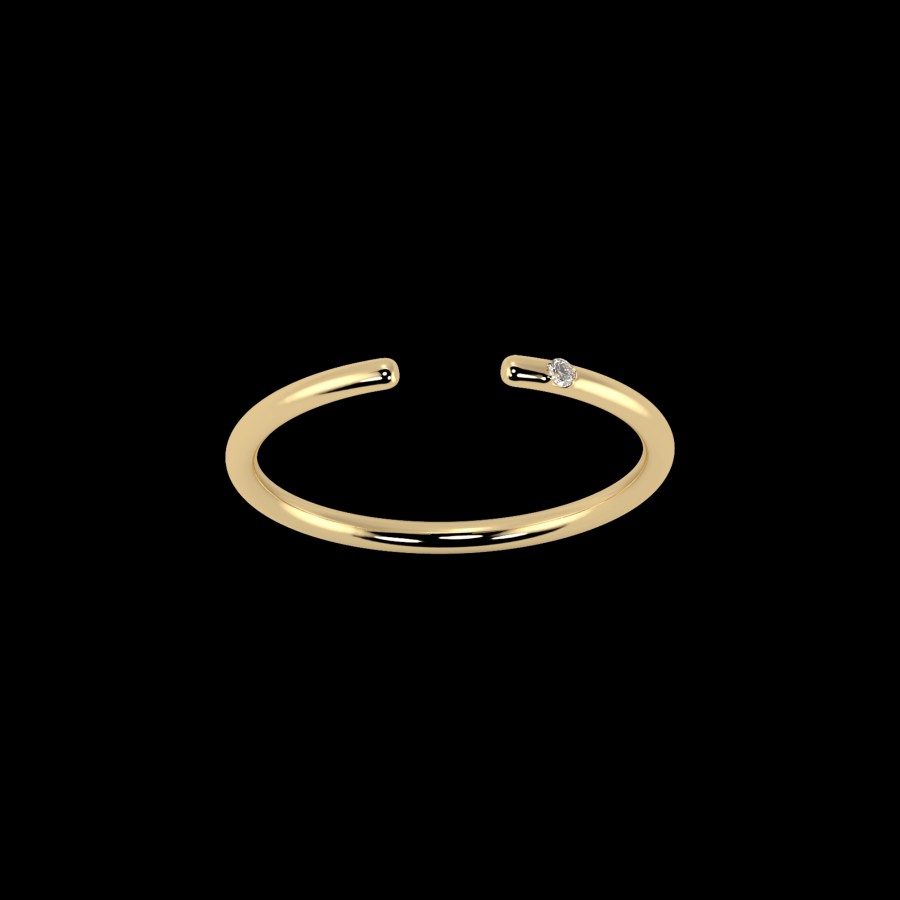 All Rings Rêver | 18K Recycled Gold Line Open Diamond Ring