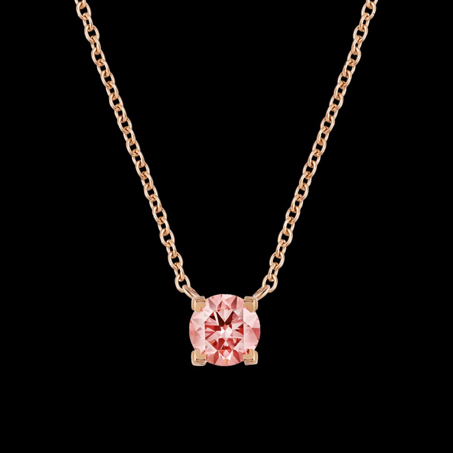 All Necklaces Project III - Elements | Luna Lab-Grown Pink Diamond Solitaire Necklace