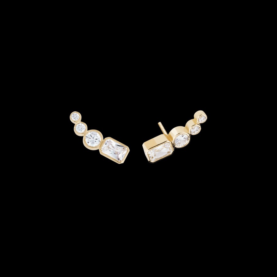 All Earrings Monarc | Thea 14K Gold Diamond Ear Pin